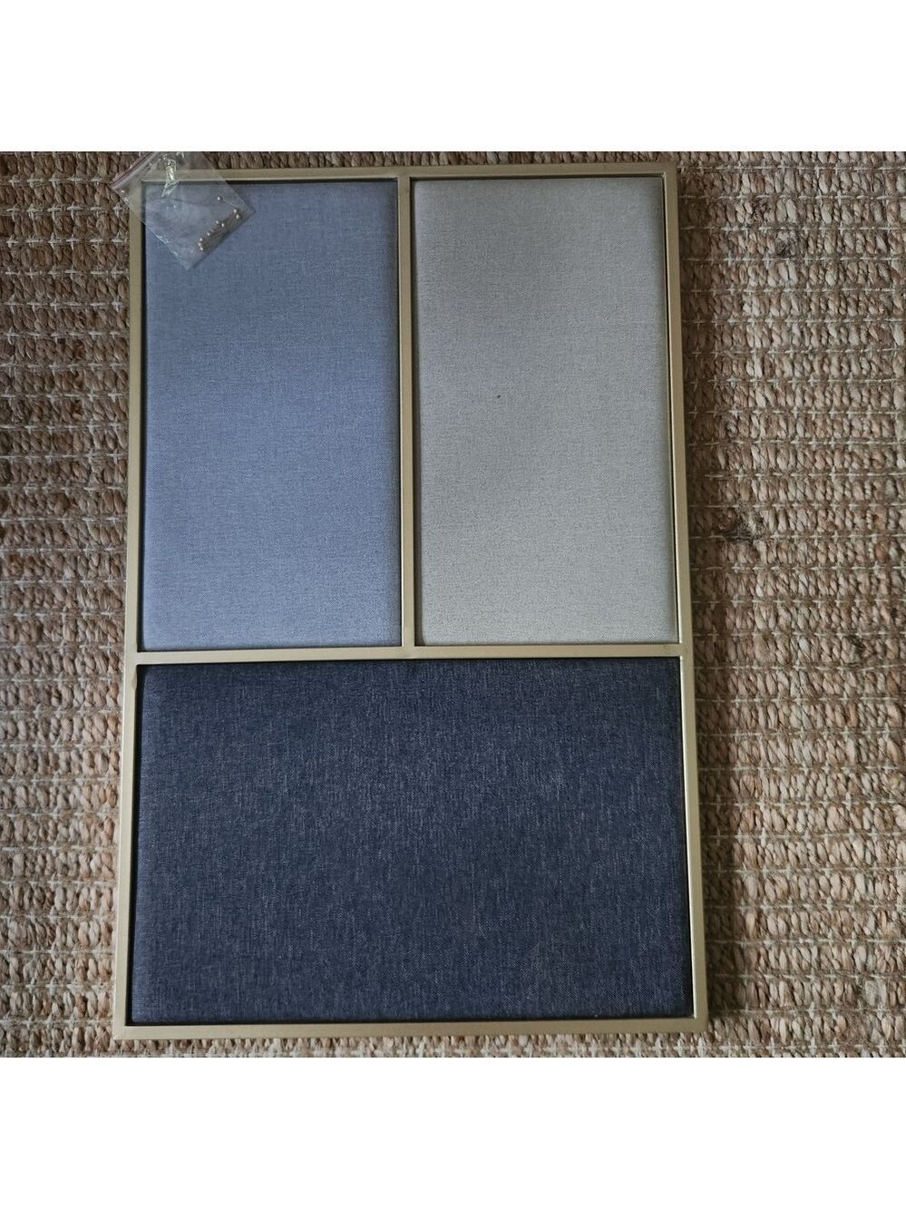 Cost Plus World Market Tri-Panel Blue and Gray Wall Art
